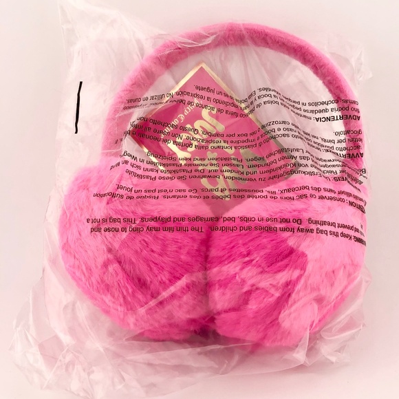 Juicy Couture Ear Muffs Fuzzy Pink LIMITED EDITION NEW Sealed - Picture 3 of 3